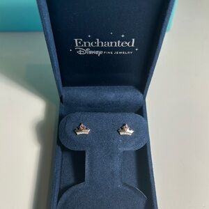 Disney Enchanted Fine Jewelry Rose Gold and Diamonds Aurora Tiara Earrings